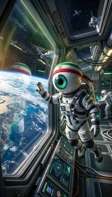 EYE RAN astronaut looking out toward Earth