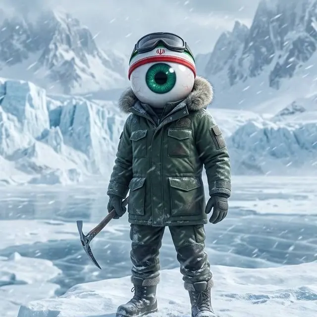 EYE RAN explorer standing on a snowy mountain ridge